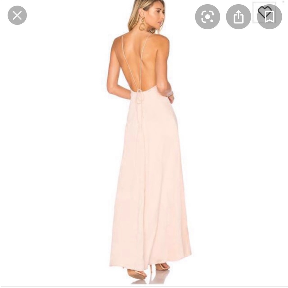 Low back light blush satin maxi dress - Size 6